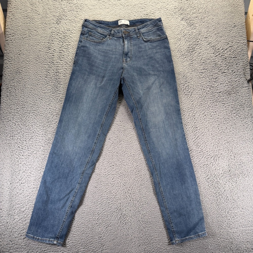 Denim Co. Jeans Mens 32x34 Blue Cotton Denim Straight Leg Workwear Faded Stretch